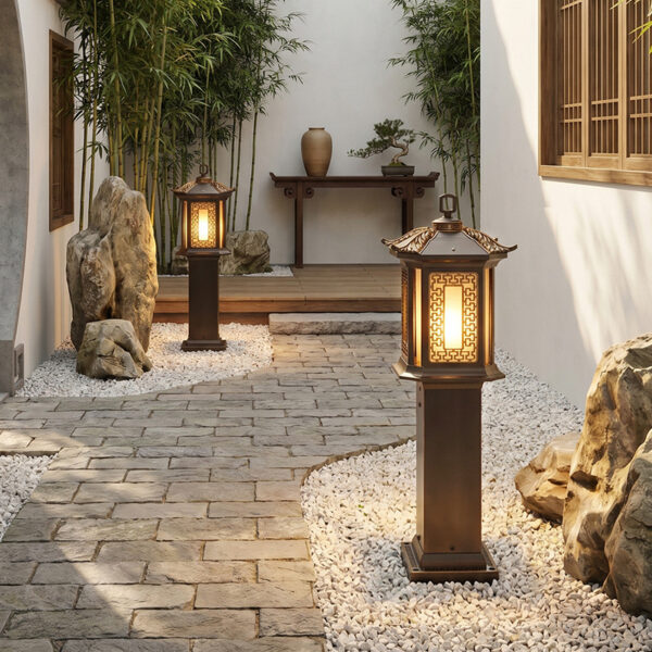 New Chinese Solar Lawn Light, Waterproof Courtyard and Garden Landscape Light