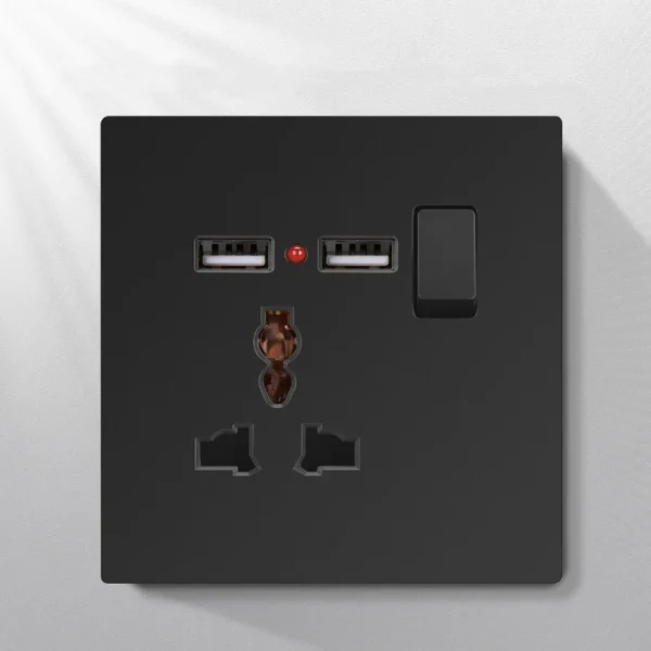 KAMANNI X7-4 10A Multifunctional Smart Home Electric Socket EU Standard Plastic Panel Extension Socket 2 AC Outlets 2 USB 2