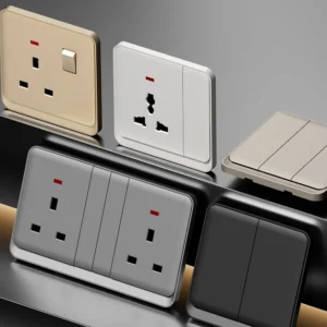 High Quality Wall Mounted Electrical Switch Socket Outlet Port Plug Socket Universal UK British Standard Wall Switch Sockets