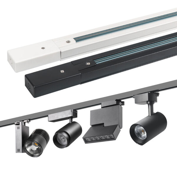 Commercial Lighting 2/3/4 Wires Led Track Lights Accessories Adapter LED Track Rail or 1M 2M 3M Rail Led Lamp Lighting System