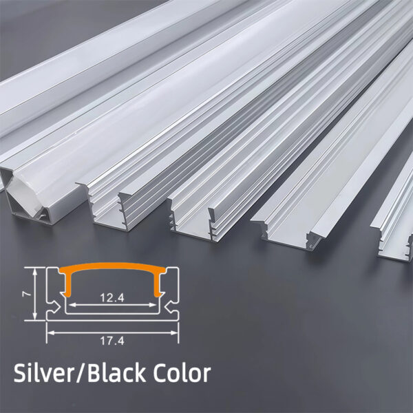 High Quality Led Profile Light Black Channel Recessed Led Aluminum Profiles Perfiles De Aluminio for Led Strips