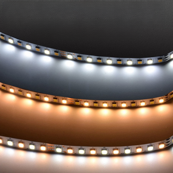 2835 Double Color White Led Flexible Tape 3000K to 6000K CCT Adjustable 8mm 2835 SMD LED Strip Light