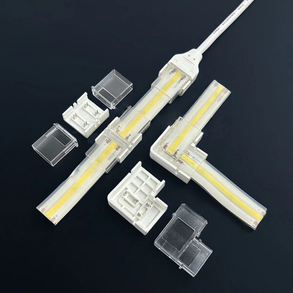 IP66 Connectors for Led Strip Quick Connect No Dark Area 2 Pin 8mm Cob Led Strip Light Connector