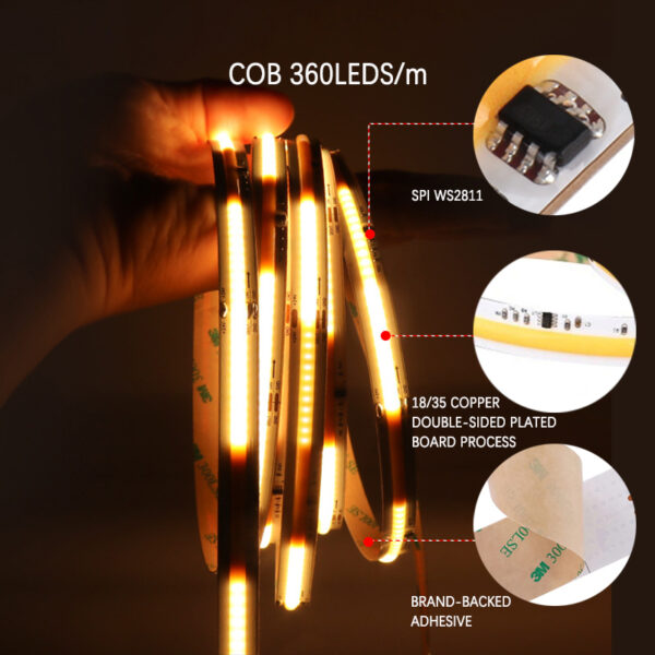 Flexible LED Strip Light 24V WS2811 Chasing Running Water Led Tape Smart Strip Lights for Bedroom Office Decor
