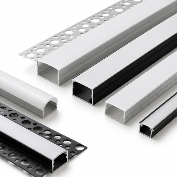 Hot Sale Linear Light for Ceiling Plaster 1M 1.5M 2M 3M Black White Led Profile Light PC Cover Diffused LED Channel Diffuser