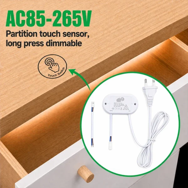 High Voltage 220V 110V LED Strip Light Touch Switch 1A LED Touch Sensor Switch 3A Hidden Surface Wood Touch Sensor