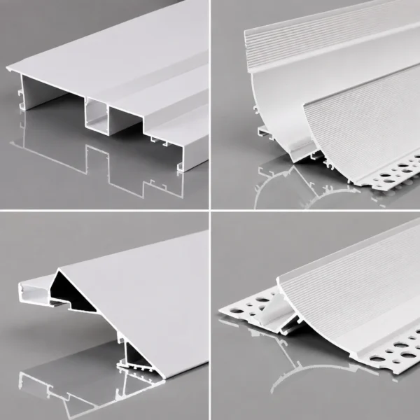 LED Recessed Backlight Aluminum Profile for Seamless Architectural Lighting Interior Design Ceiling Cove Applications