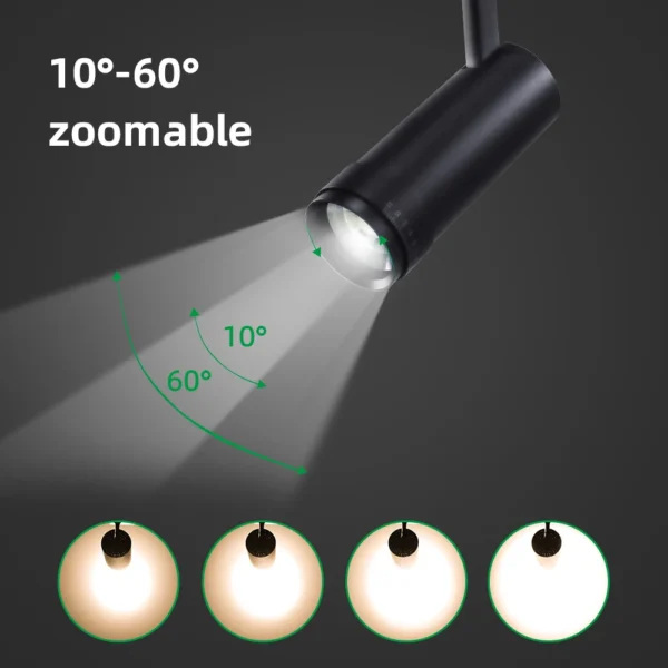 48V Magnetic Track Spotlight COB LED Track Light 10W 20W 30W Aluminum Adjustable Lighting Fixture for Commercial Projects