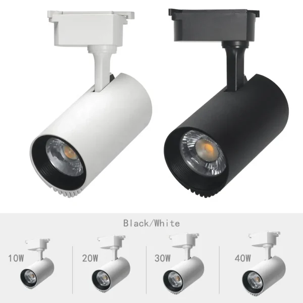 Modern Commercial 3000K 4000K 6000K Rail Light Adjustable Spotlights Cob 10W 20W 30W 40W Led Track Lights