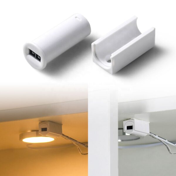 2.5W 12V DC LED Puck Lights Surface Mounted Cabinet Door Activated Motion Sensor for Kitchen Wardrobe Cabinet Light