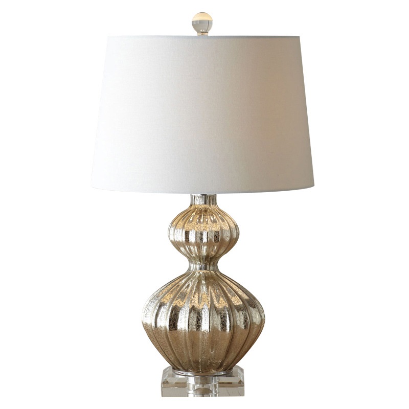 Beautiful Silver Glass Desk Lamp Living Room Bedroom Bed Lamp Hotel Club Sample Room Modern Blue Desk Lamp Factory