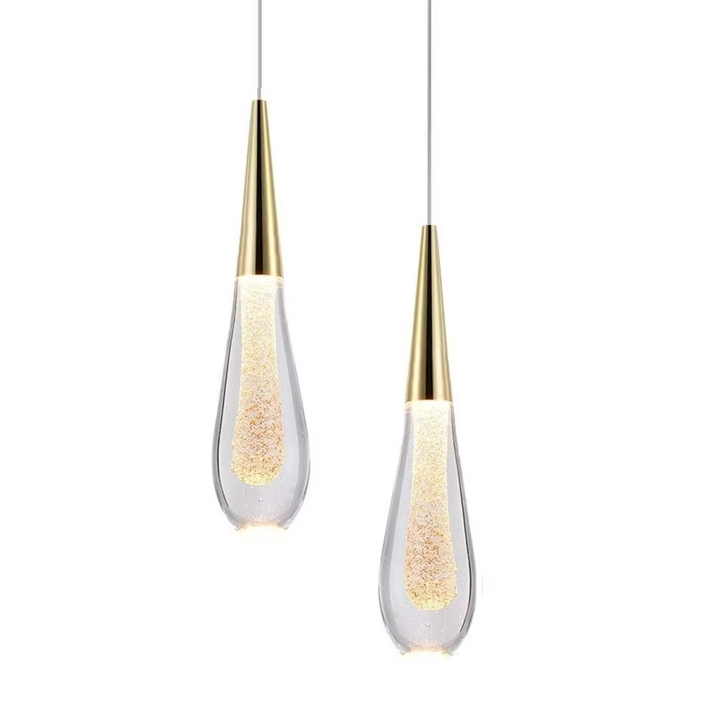 Meteor Shower Water Drops Crystal Glass Adjustable Height Chandelier for Modern Simple Window Duplex Staircase Restaurant