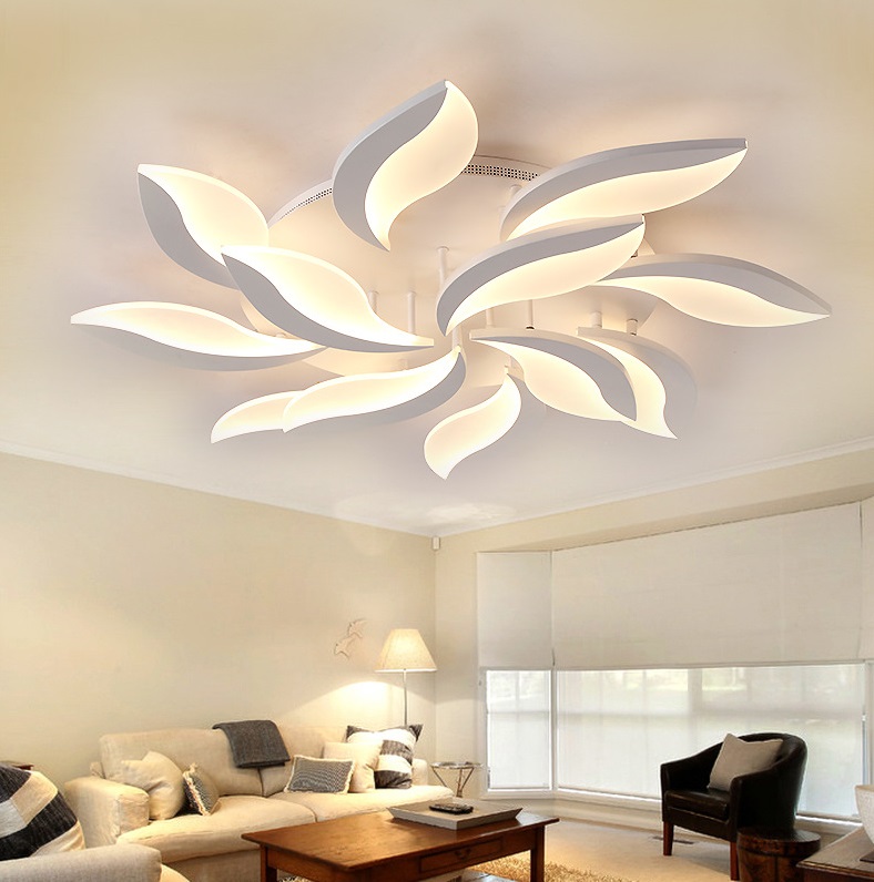 15 Light Modern LED Round Drun Shaped Green Ceiling Light Bedroom Kitchen Flushmount Lamp