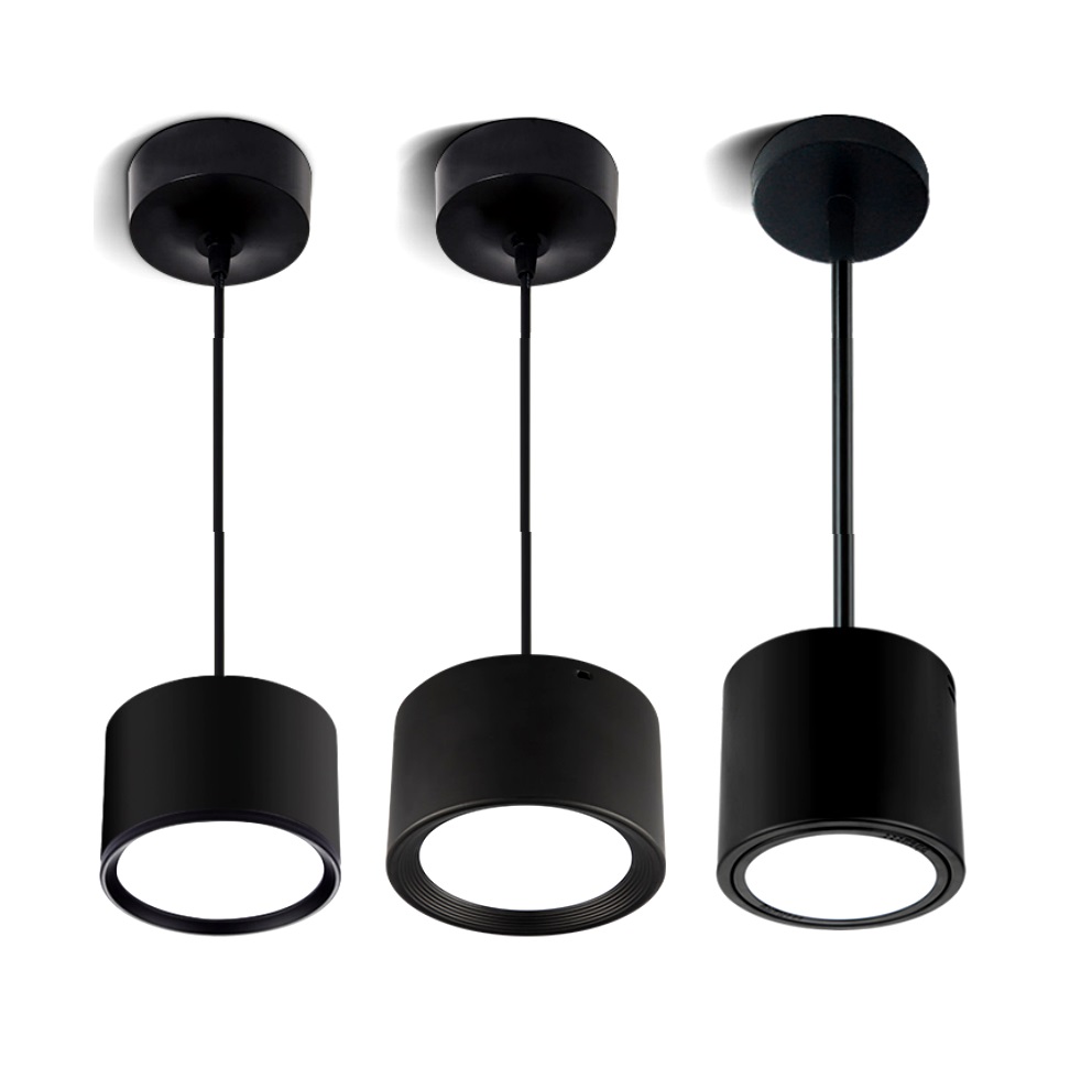 COB Surface Mounted Downlight LED Ceiling Spotlights Cylinder Acrylic Aluminum Anti Glare Indoor Black Accent Lamp Warm White