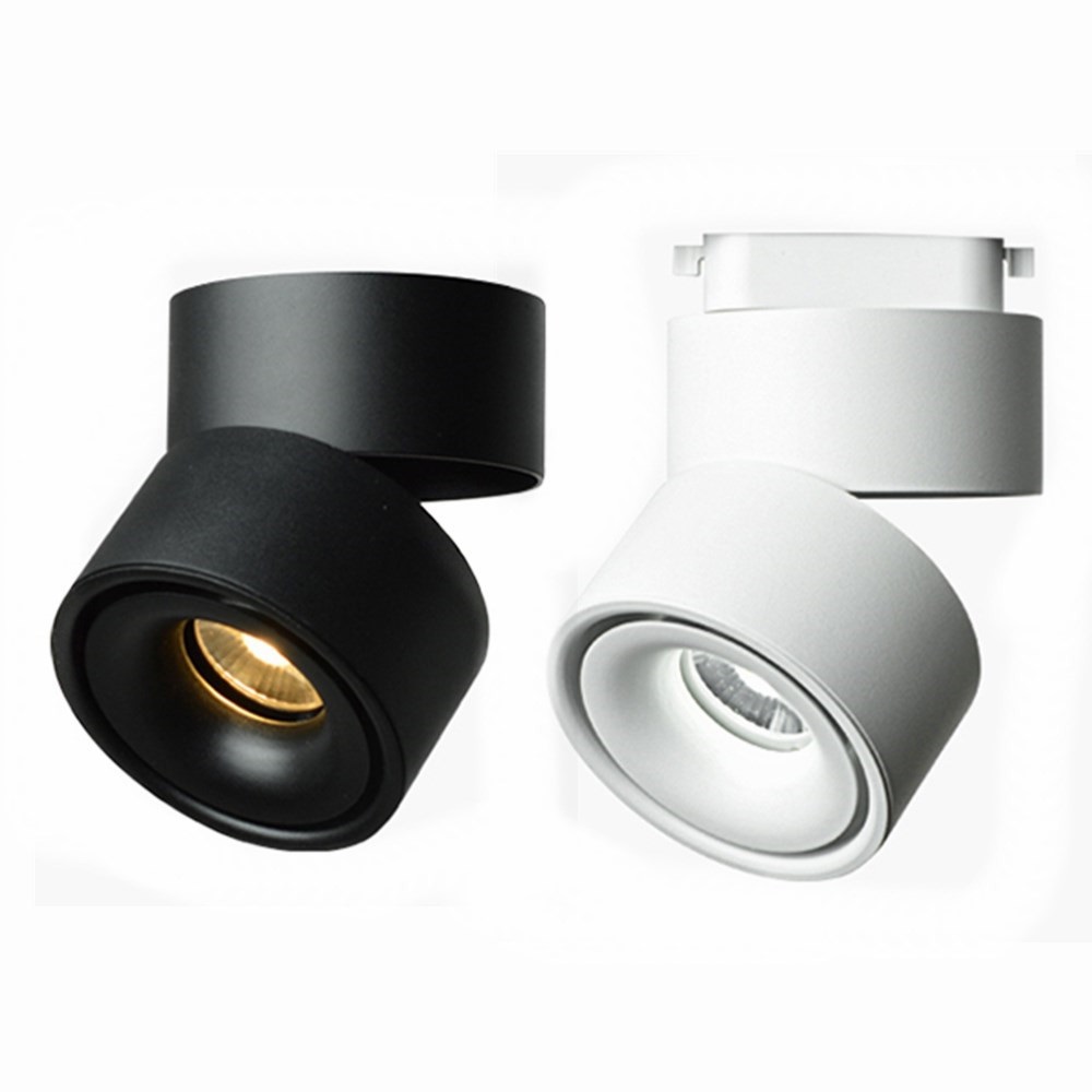 Black White 7W 12W 15W Living Room Ceiling Light COB LED 360 Degree Rotatable Surface Mounted LED Downlight Ceiling Spot Light