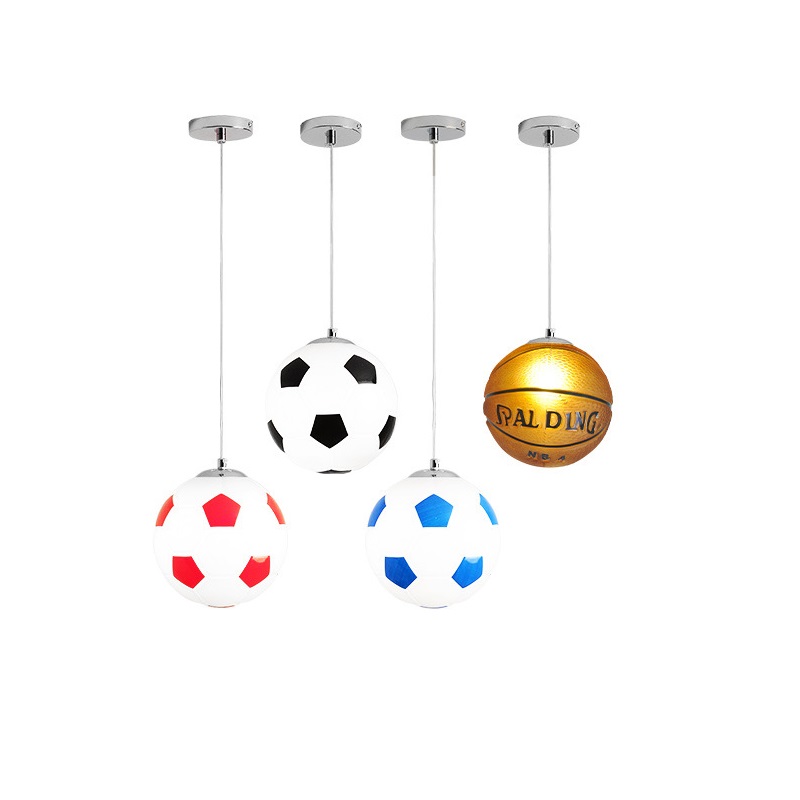 Modern Basketball Pendant Lamp Football Glass Pendant Lights Kids Room Hanging Light Fixture Lighting
