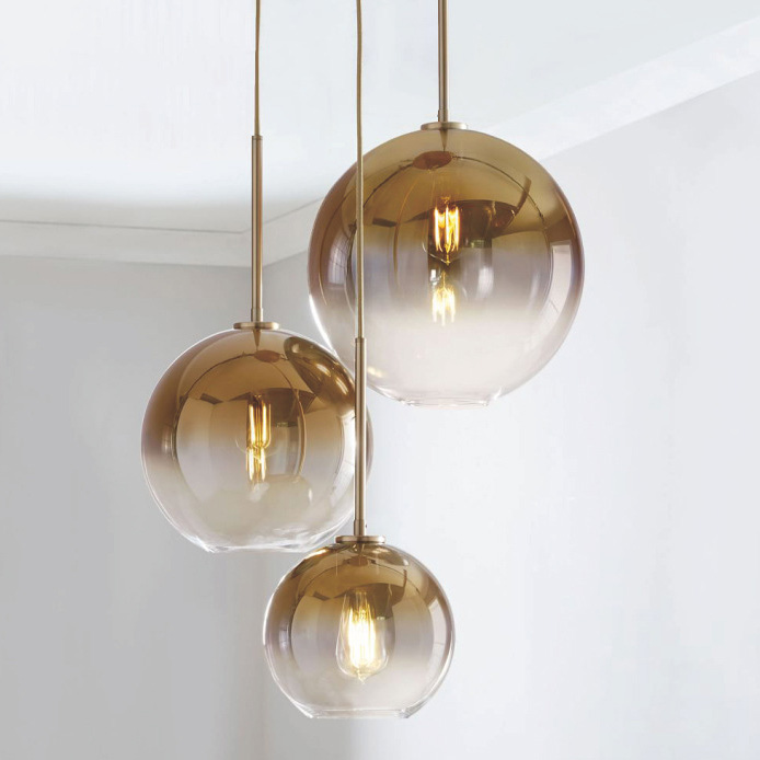 Bowl Reflective Shade Void Pendant Lamp Void Light Modern Lamp D30cm Gold Silver and Copper Color Light Fixture