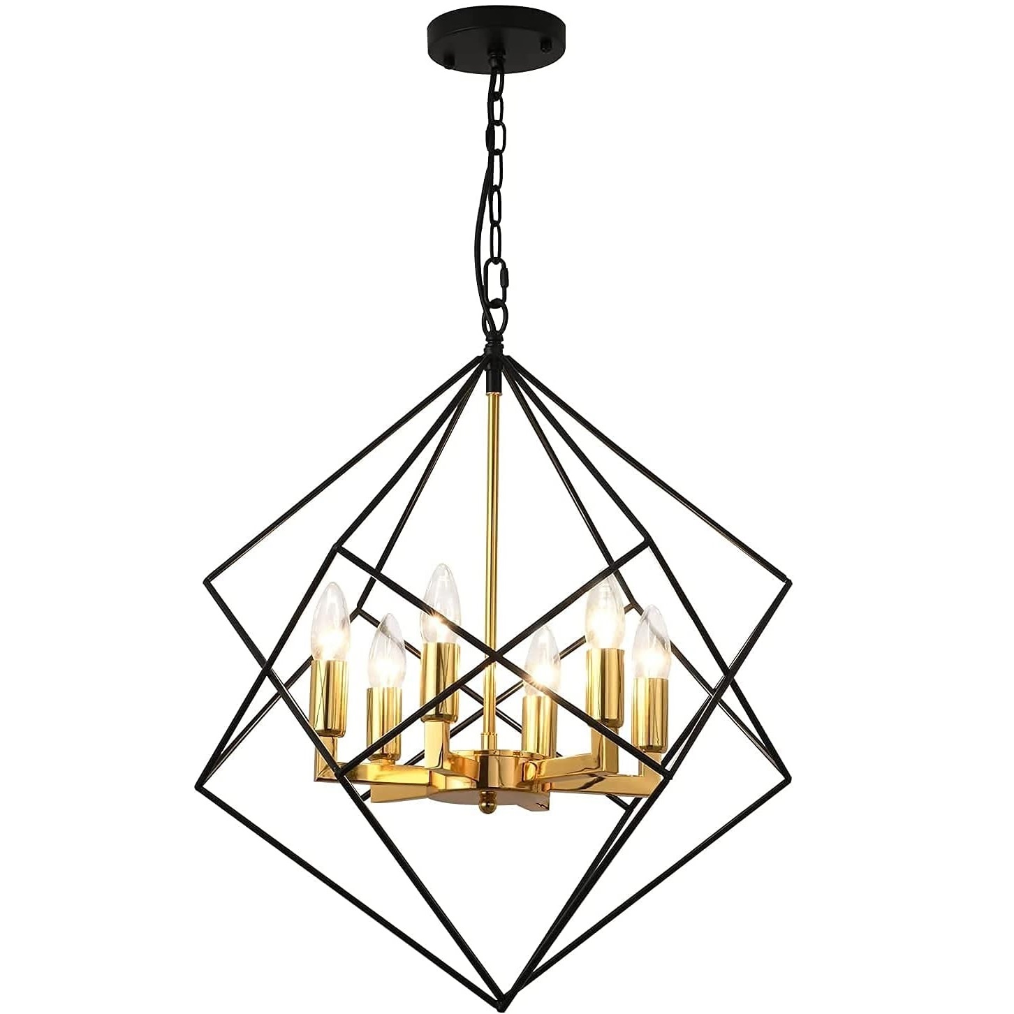 Black and Gold L47cm*W 47cm *H42cM Ceiling Pendant Lighting Mid Century Industrial  Black Light Fixture
