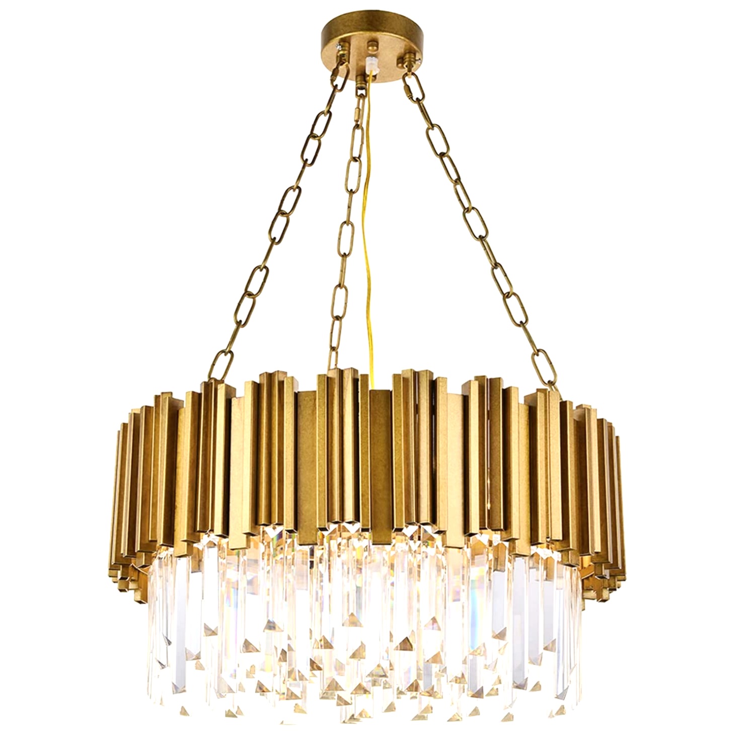 Modern Flush Mount Crystal Circular Ring Shaped Chandelier