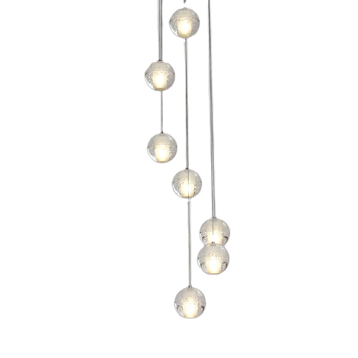 Modern Pendant Light Hotel Corridor Staircase Living Room Decoration Crystal LED Raindrop Crystal Ball Ceiling Lamp