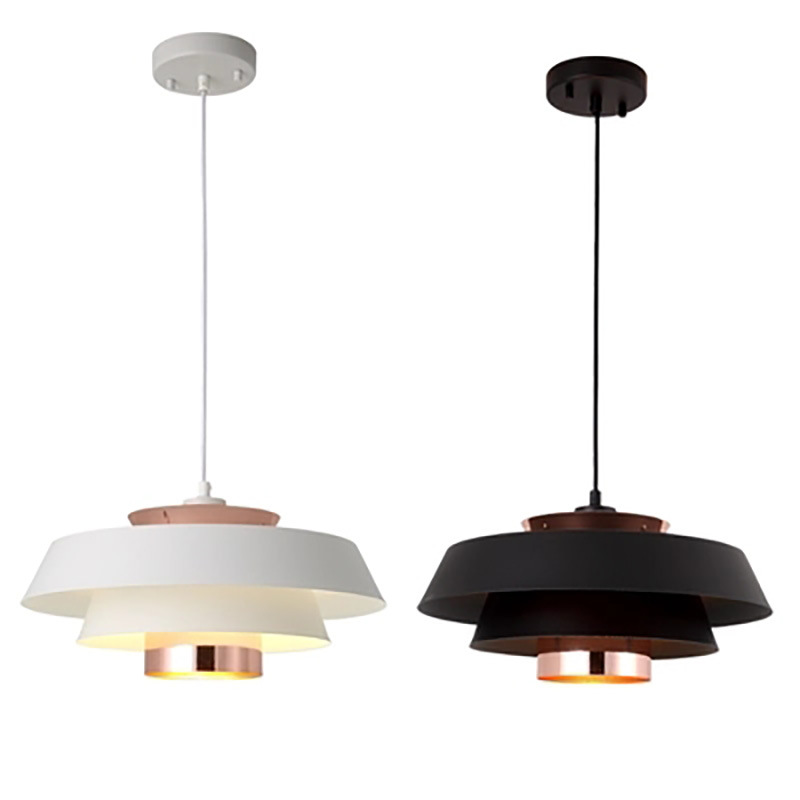 Nordic Style Pendent Lamp Simple Restaurant Bar Creative Light Led Lamps and Lanterns Iron Chandelier Black White