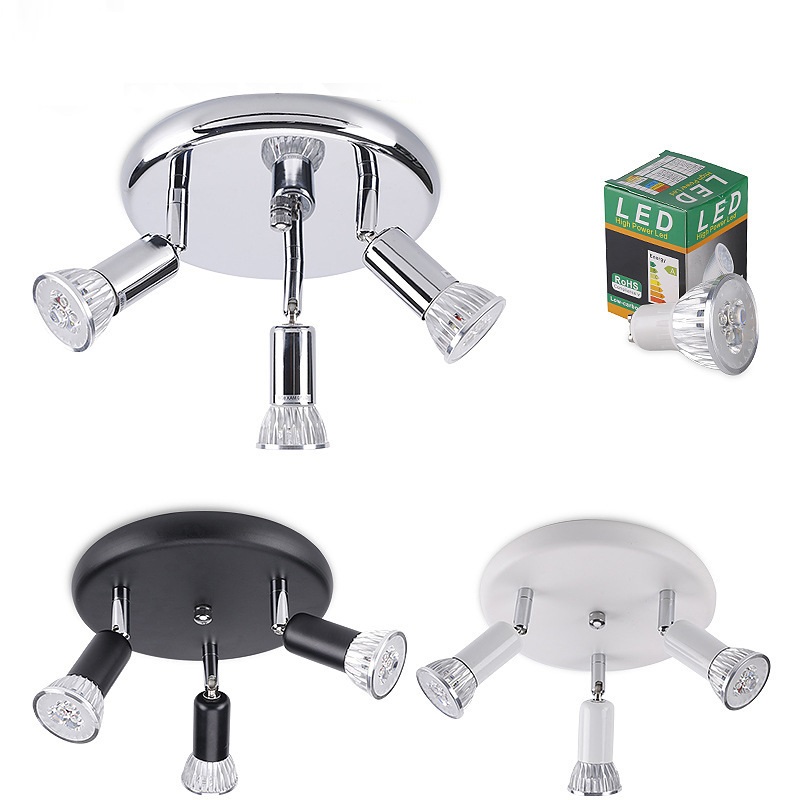 3 Way LED Ceiling Spot Lights Fitting Kitchen Spotlight Bar Lamp GU10 Light Bulb