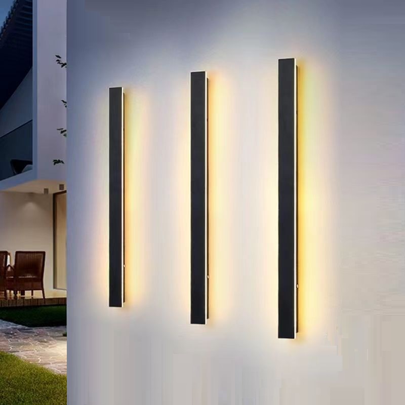 Modern Waterproof Outdoor Long Strip LED Wall Lamp Garden Porch Sconce Light Garden Wall Light