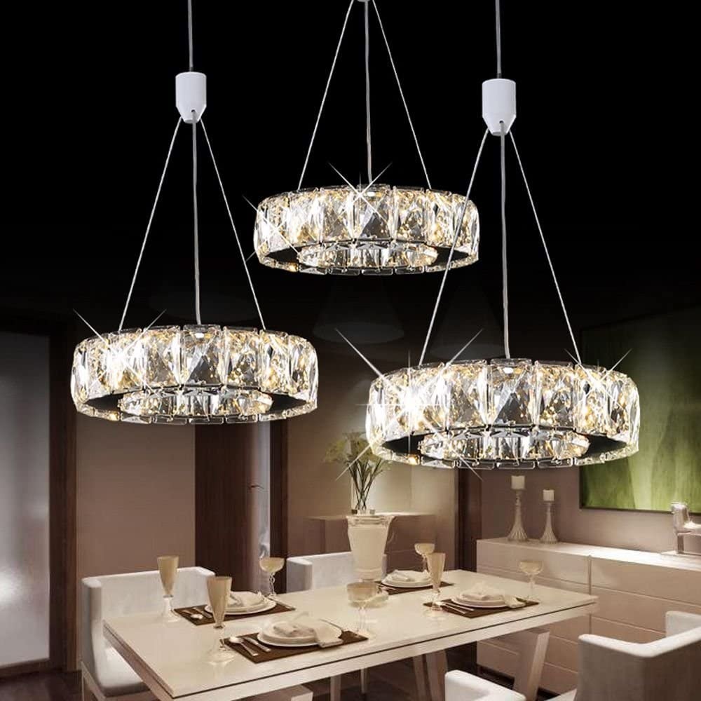 LED Crystal Dining Room Pendant Lights Fashion Bar Cafe Shops Pendant Light Corridor Foyer Pendant Lamp