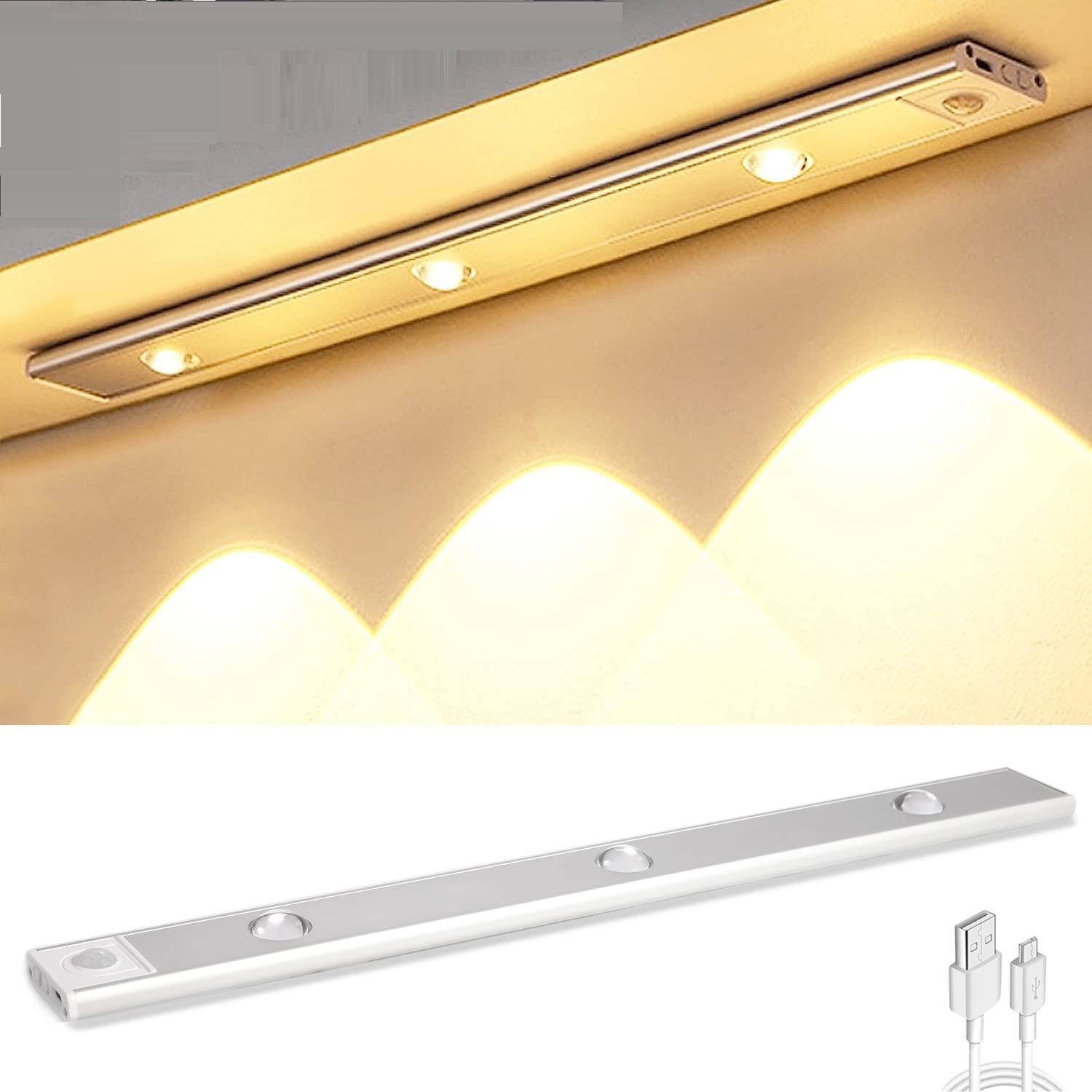 3-Color Dimmable LED Motion Sensor Under Cabinet Light