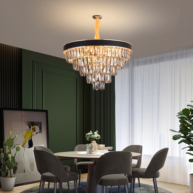 Metal Crystal Black Flush Mount Ceiling Light Fixture Dining Room Bedroom Hallway Entryway Kitchen Farmhouse Chandelier