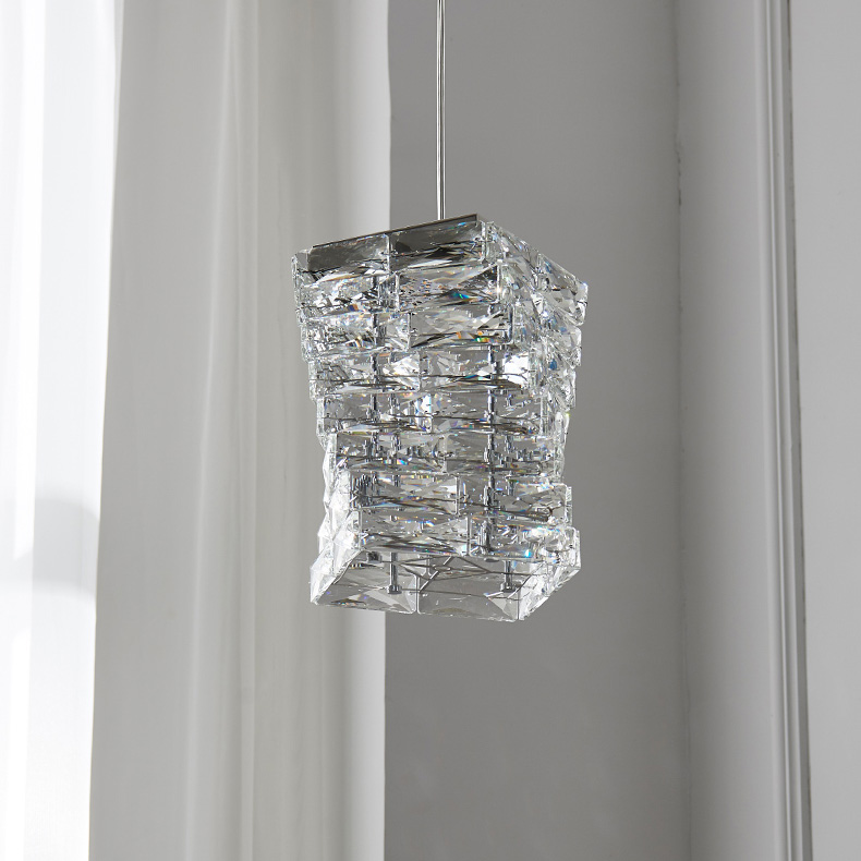 Moden Adjustable Rods Kitchen Dining Room Bedroom Bar Cofe Bedroom Chrome Finish Mini Crystal Pendant Lighting Light Fixtures