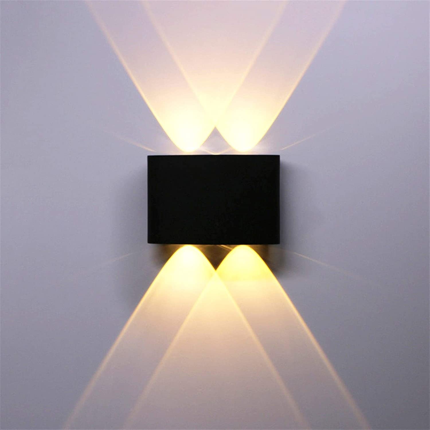 Rectangular 4W up Down LED Elevation Outdoor Waterproof Light - Black