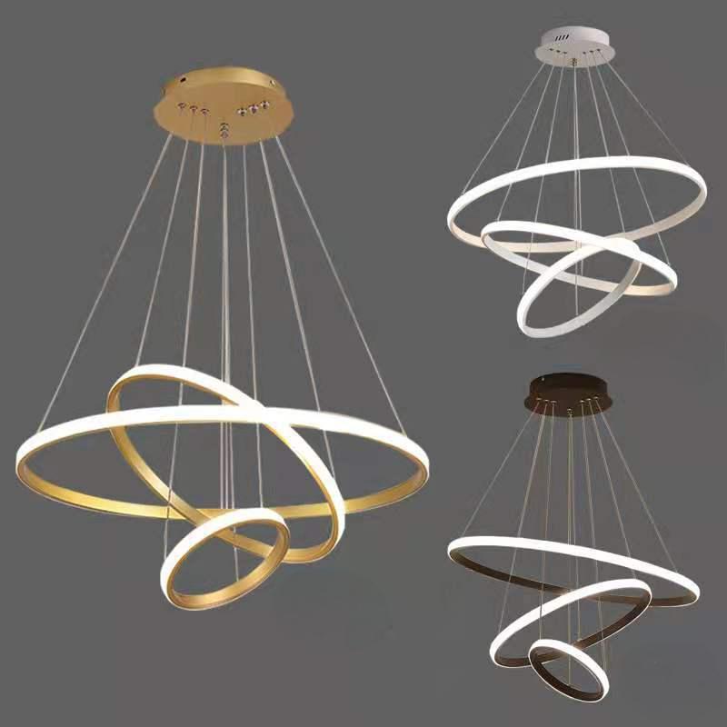 Led Decorative Chandeliers Lamp Modern Simple Living Room  Led Golden Ring Pendant Light Hanging Ceiling Pendant Light