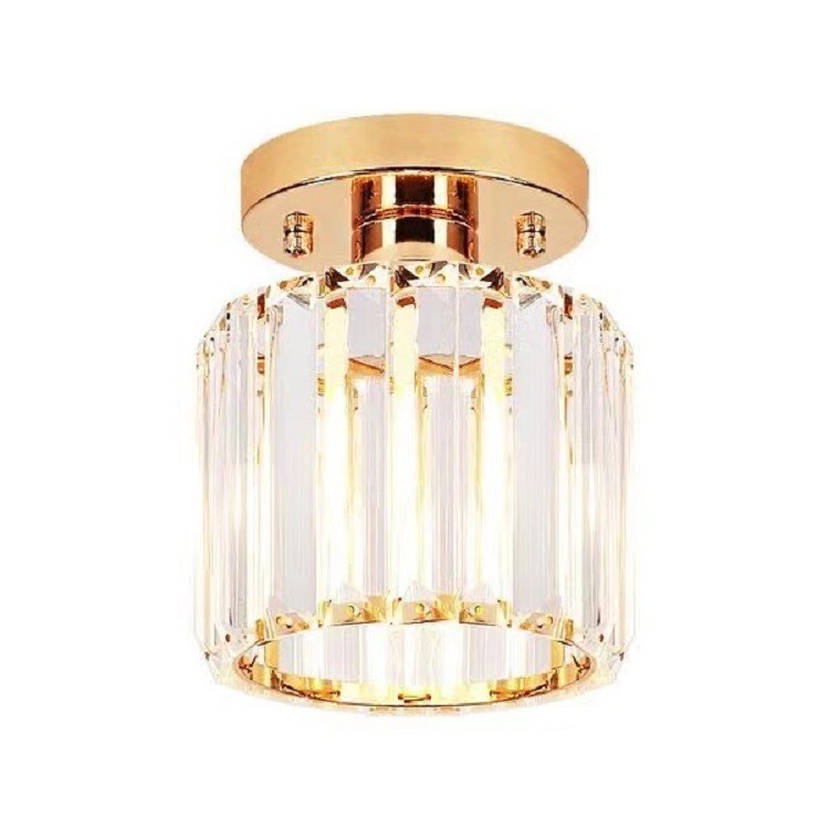 Nordic Simple Crystal Lampshade E27 Round Square Unique Lamp Aisle Corridor Living Bedroom Room Pendant Led Ceiling Lights