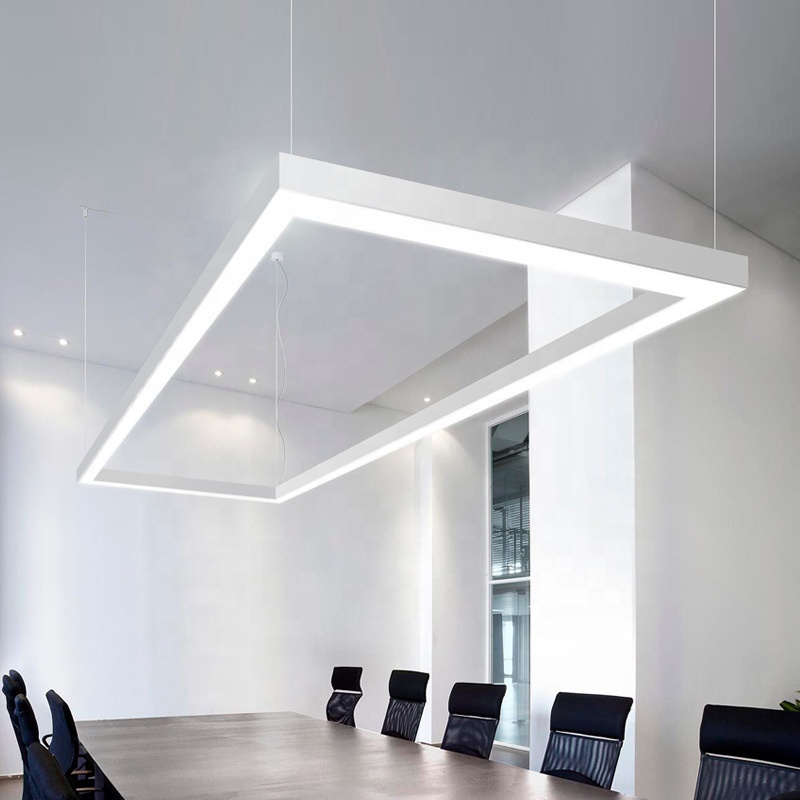 Hotel Bedroom Postmodern Linear Pendant Light Led Batten Office Pendant Light Black Linear Simple Ceiling Light