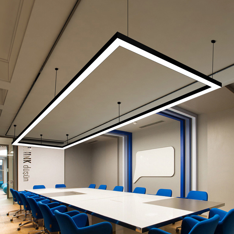 Modern Linear Chandelier Led Hanging Linear Light  Indoor Acrylic Led Square Ceiling Light Fixture Office Ceiling Pendant Light