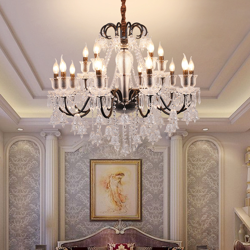 2025 New Original  Factory Modern High Ceiling House Villa Hotel  Lobby Hanging  Led Luxury Crystal Chandelier Light Lamp
