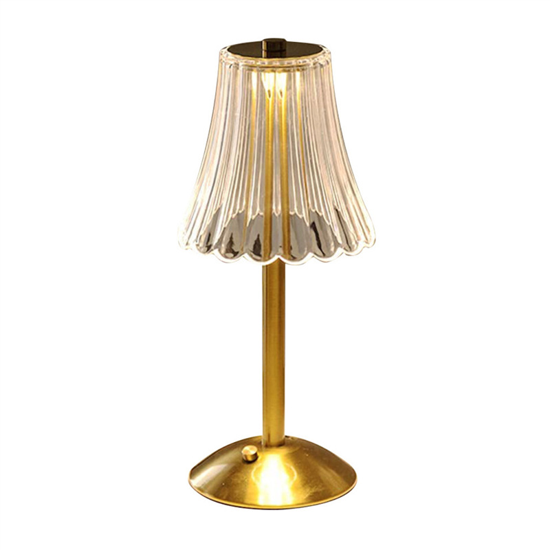Portable Wireless Charging Table Lamp Acrylic Crystal Cup Lampshade Touch Switch for Indoor Camping Use Table Lamp