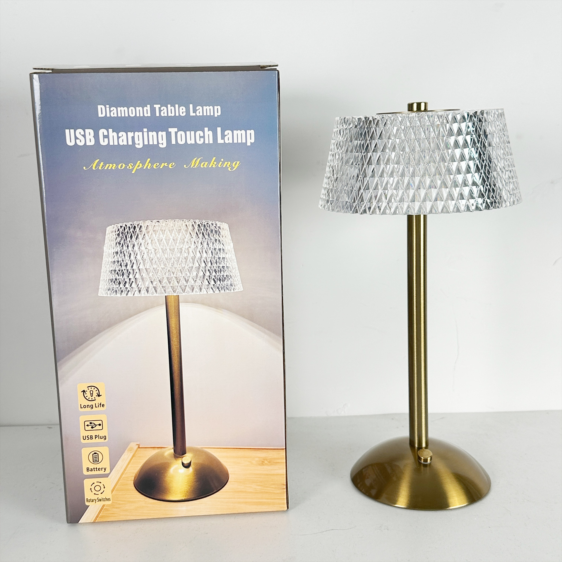 Hot Selling Touch LED Charging Table Lamp Night Light Dining Table Lamp  Rechargeable Battery Usb  KTV Bar Restaurant Table Lamp
