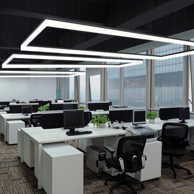 Modern Indoor Aluminum Bright up and Down Ceiling Suspended Office Warehouse Pendant Linkable Led Batten Linear Light Lamp