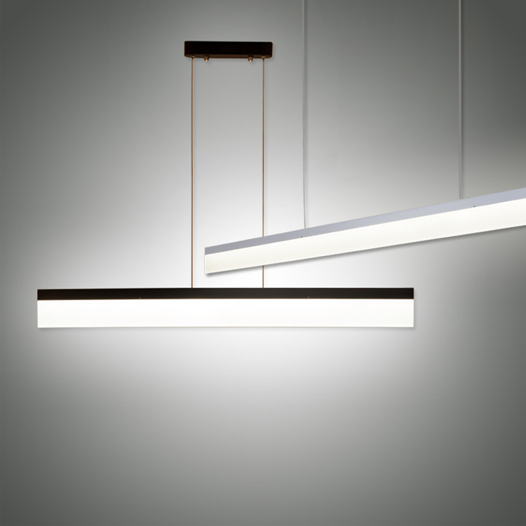 Minimalist Chandelier LED Square Through Light Supermarket Mall Gym Pendant Light Wire Grille Live Office Long Strip Light Lamp