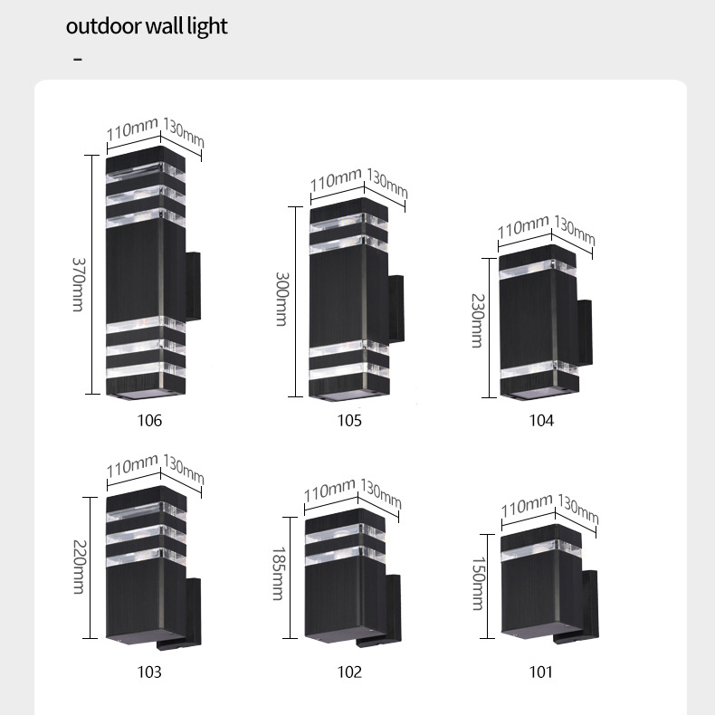 Modern Villa Garden Landscape Outdoor Decorative Led Square Decoration Hotel Home Corridor Wall Lamps Indoor Wall Light