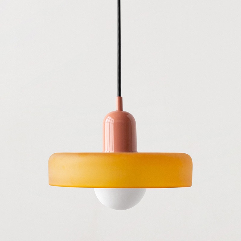 Orange Glass Shade Farmhouse Chandelier Entryway Dining Room Kitchen Island Foyer Vintage Single Hanging Pendant Lighting Lamp