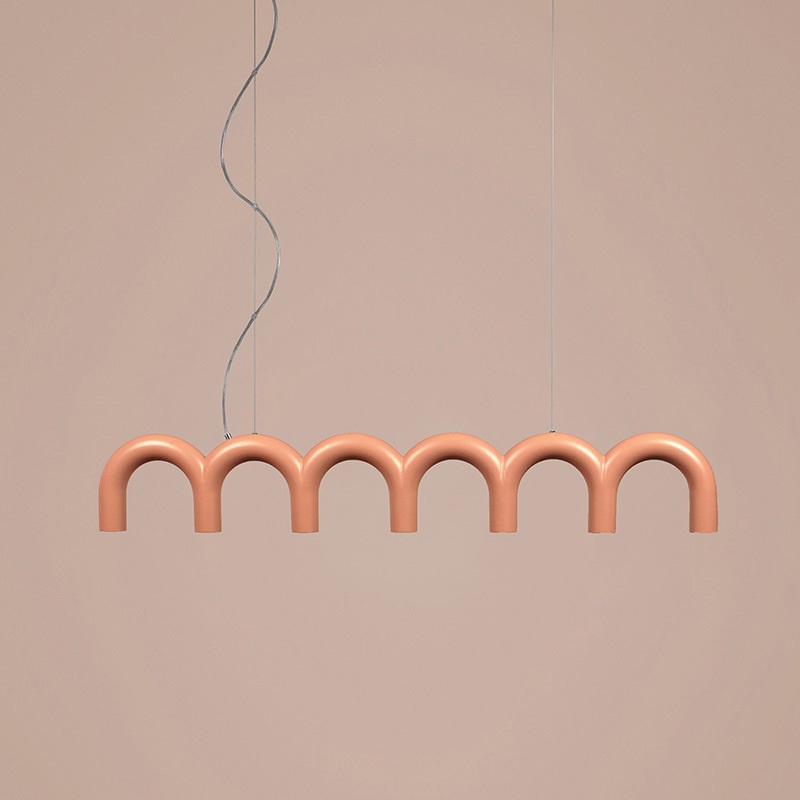 Orange New Tennessee Memphis U-shaped Dining Room Chandelier, Nordic Designer Style, Showroom Light for Island bar and Water bar