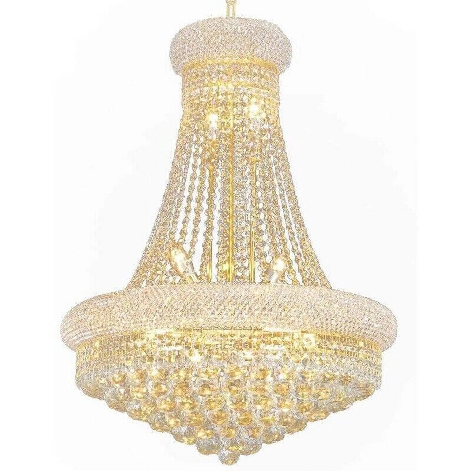 Crystal Chandelier Lights, 12-Light French Empire Country Foyer Chandelier Pendant, Hanging Ceiling Lighting Fixture