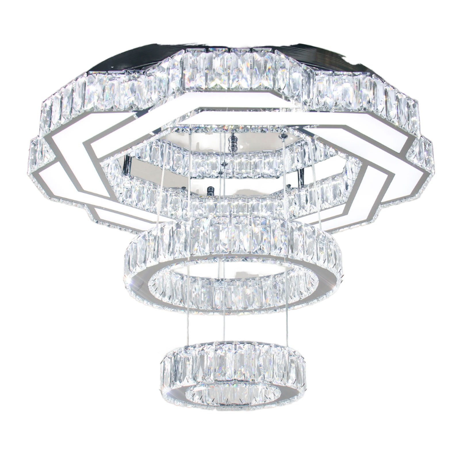 Modern Light Luxury Round Crystal Ceiling Lamp Simple Creative Atmosphere Restaurant Living Room Bedroom Lamp