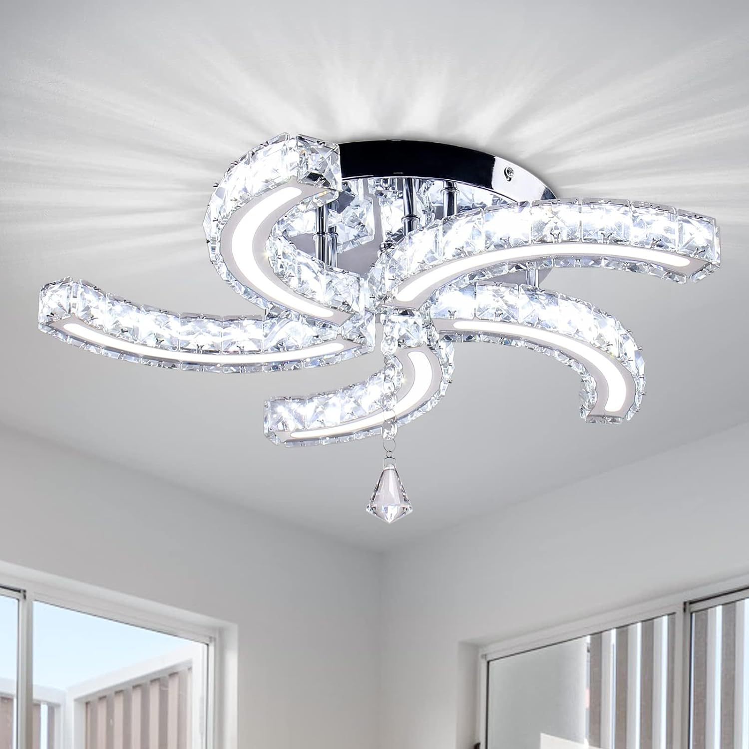 Modern Creative Crystal Bedroom Designer Luxury Ceiling Light Master Bedroom Creative LED Ceiling Light Lamp