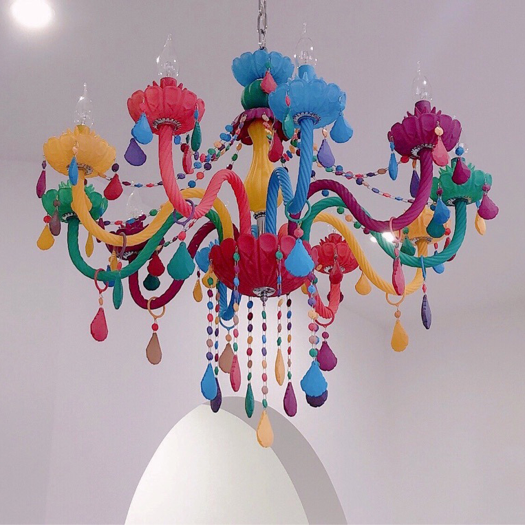 Macaron-style Chandelier European Style Children's Room Bedroom Crystal Princess Room Lamp Coffee Shop Restaurant Pendant Light