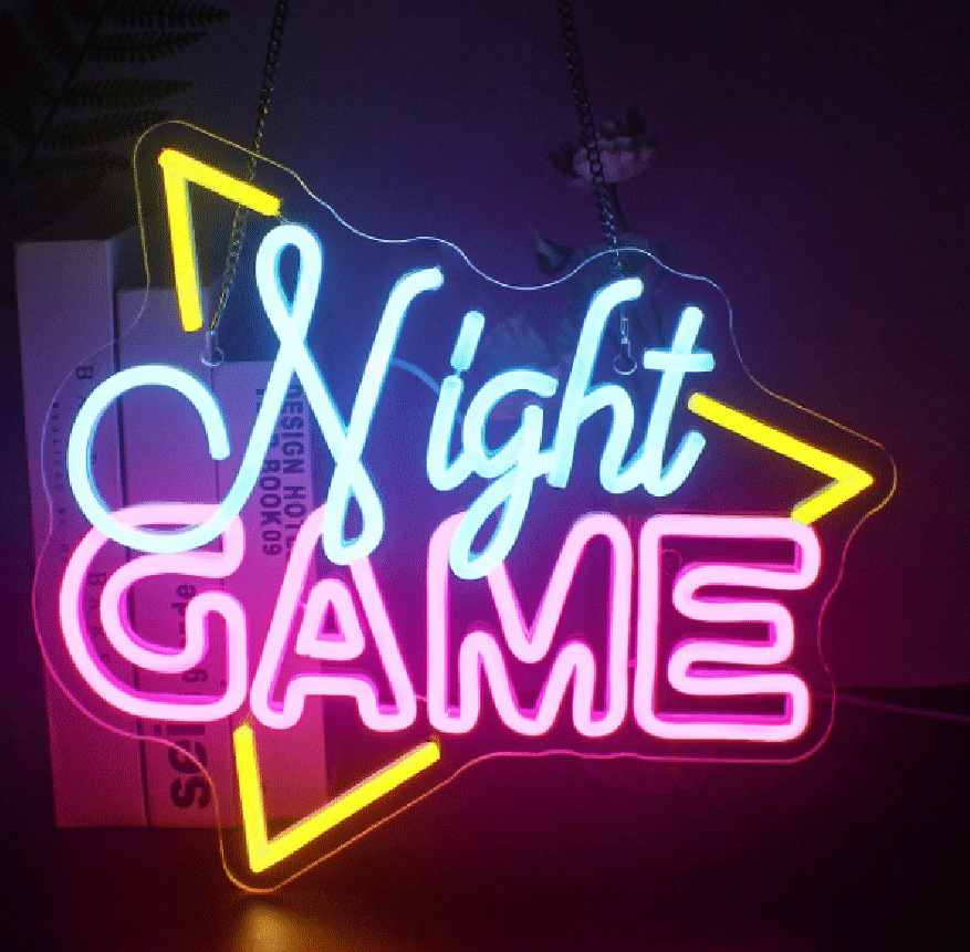 Acrylic Neon LED Sign Best Gamer Gifts for Boys Kids Game Controller Room Decor Neon Sign for Teen Boy's Bedroom Game