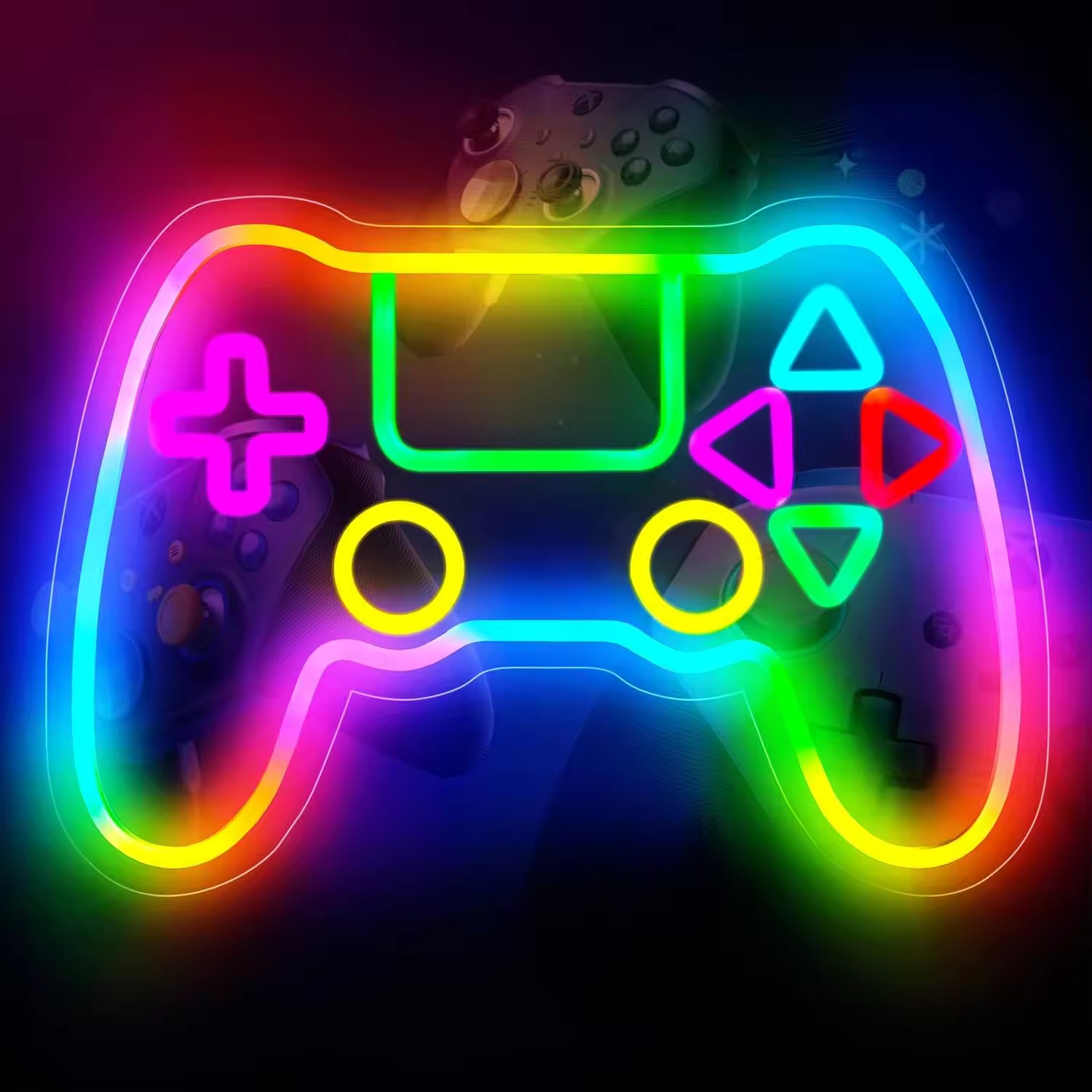 Game Handle Neon Lettering Neon Light Sign Dimmer and Remote Control Acrylic Personal for Game Room Wall Decor